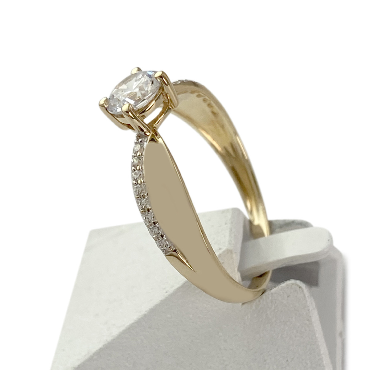 Bague d'occasion or 750 2 tons zirconias - vue 2