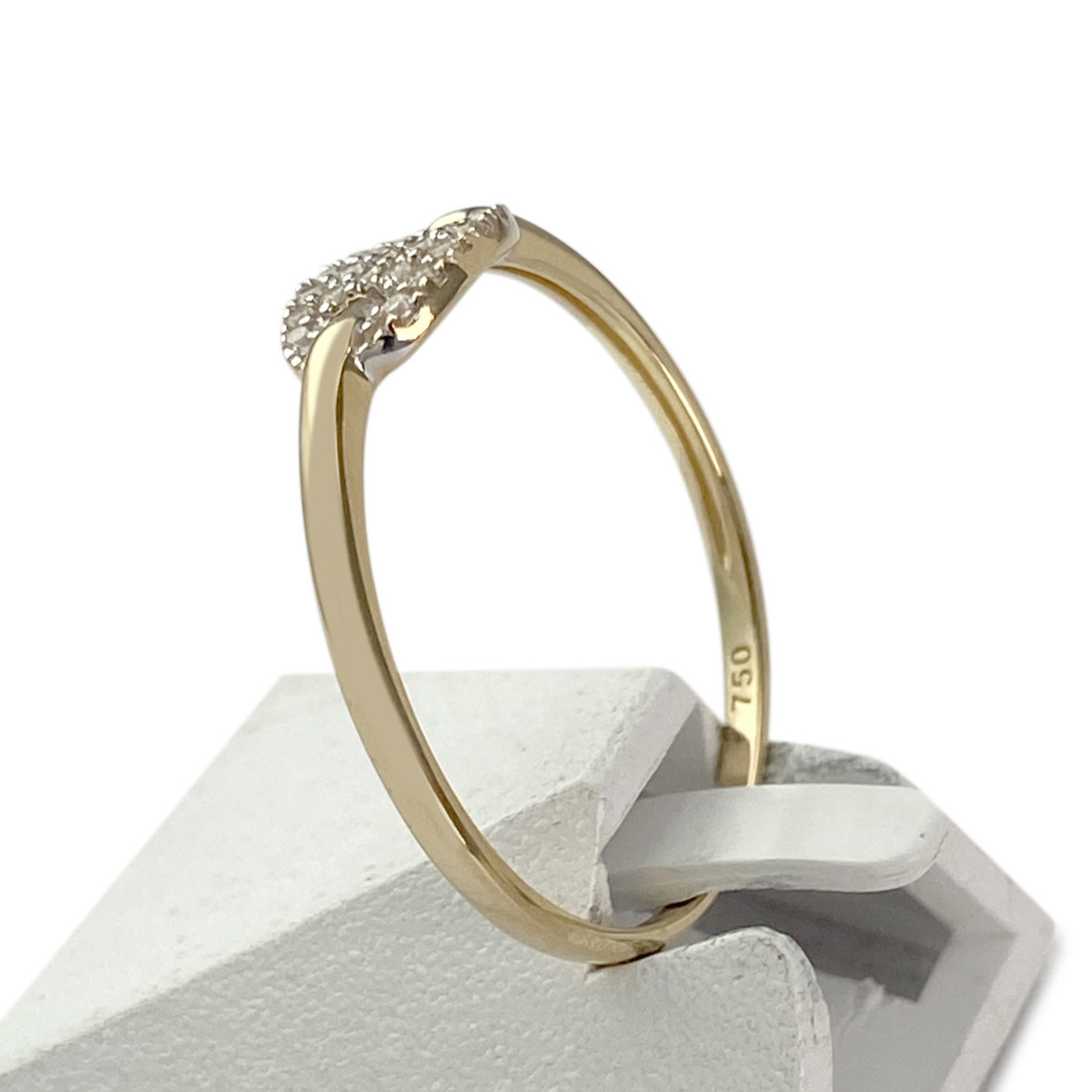 Bague d'occasion 2 ors 750 zirconias - vue 2