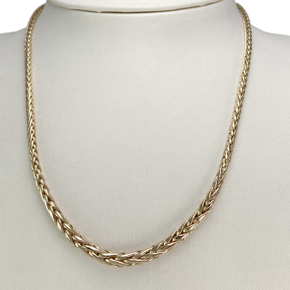 Collier en chute d'occasion or 375 jaune maille palmier 45 cm - vue 2