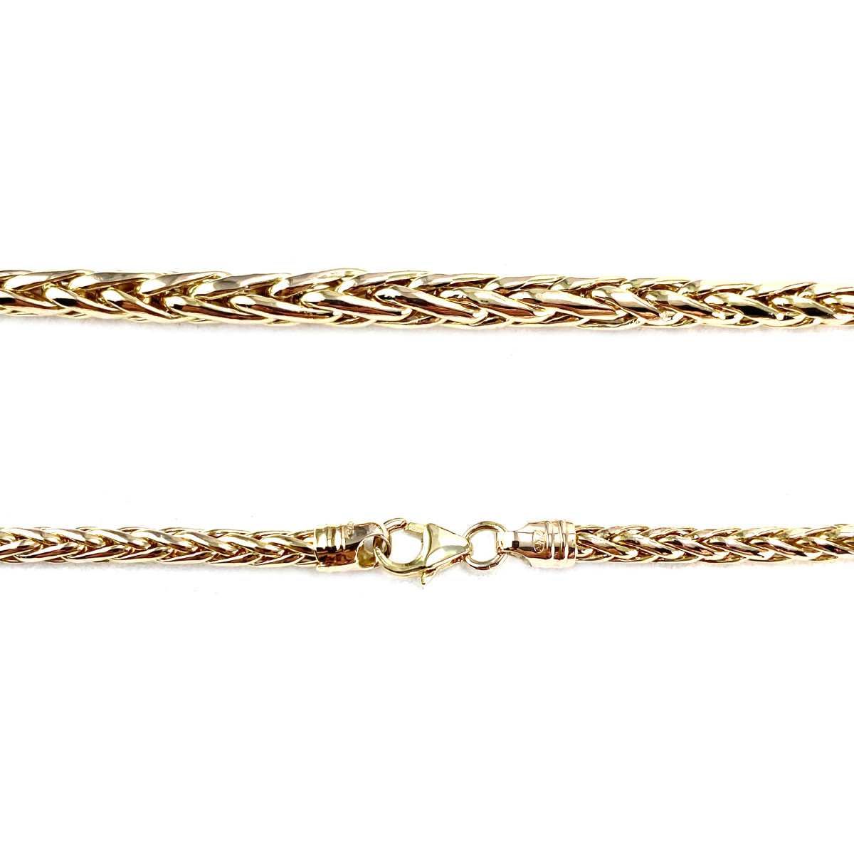 Collier en chute d'occasion or 375 jaune maille palmier 45 cm - vue 3