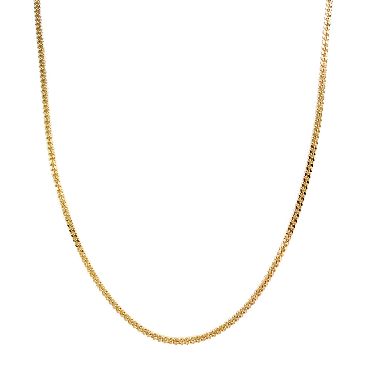 Chaîne d'occasion or 750 jaune maille gourmette 55,5 cm