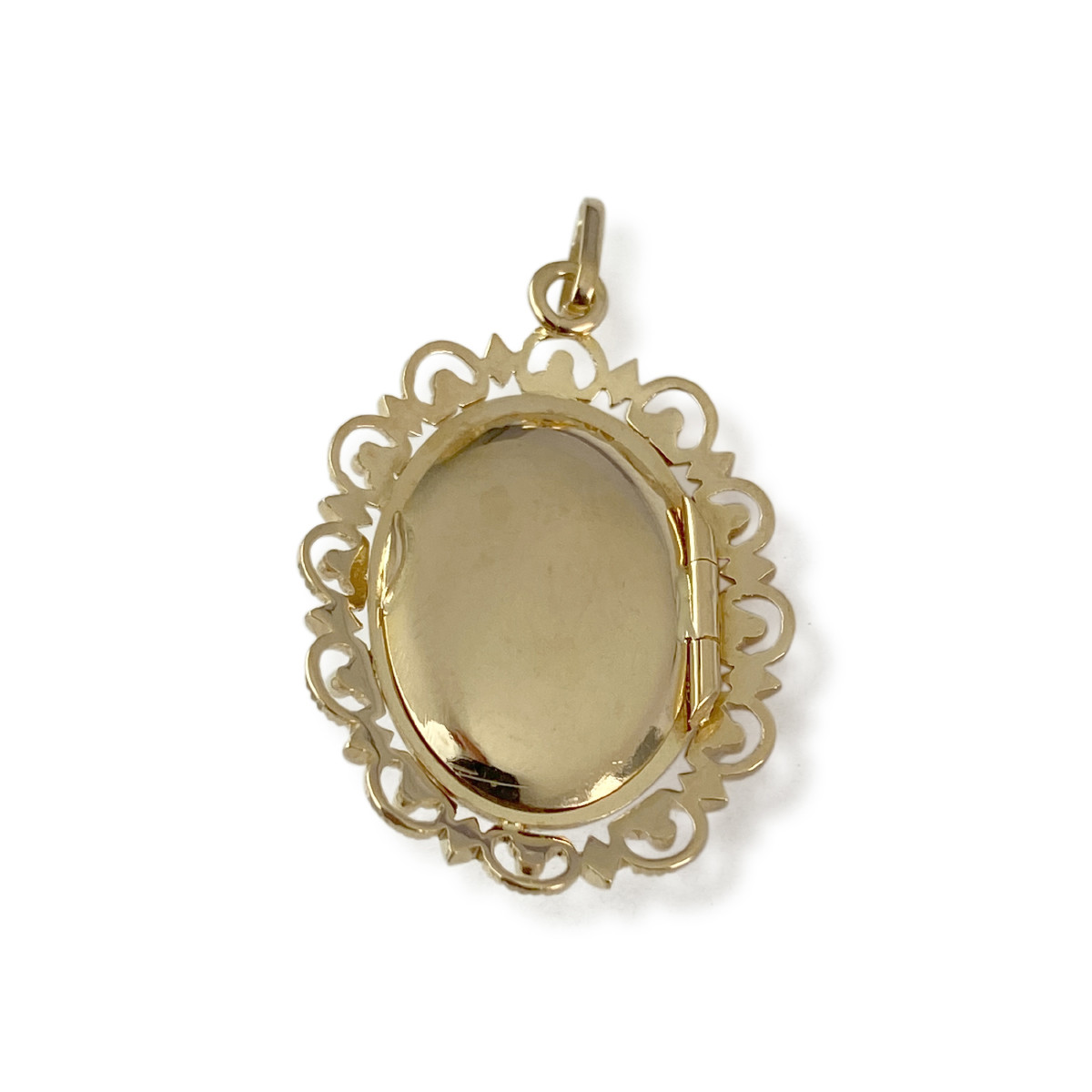 Pendentif d'occasion or 750 jaune porte photo grenat - vue 2