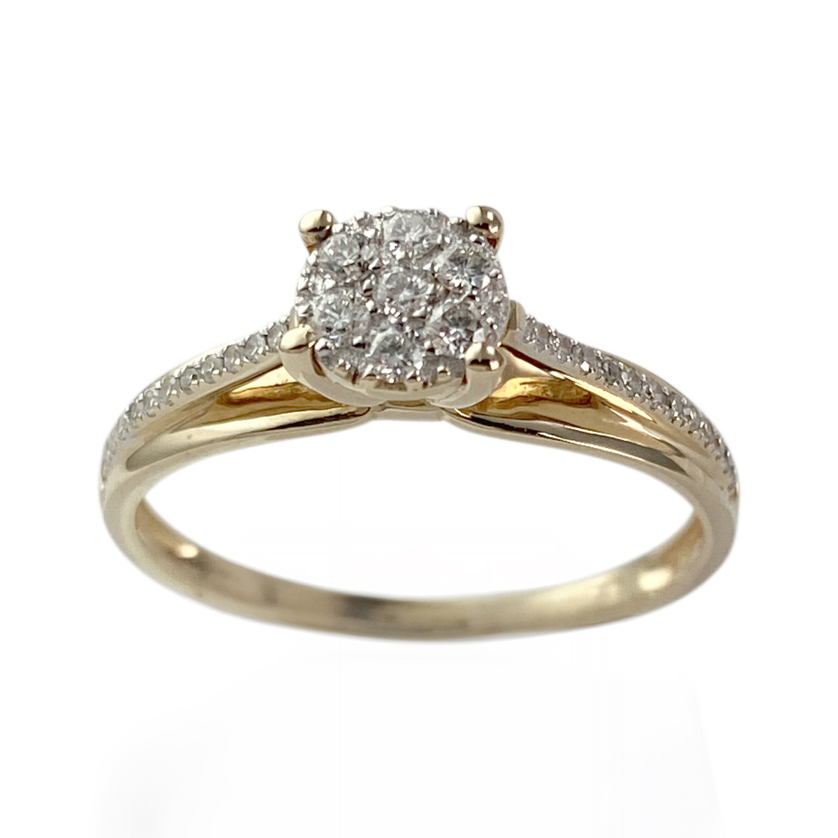 Bague d'occasion or 375 2 tons diamants