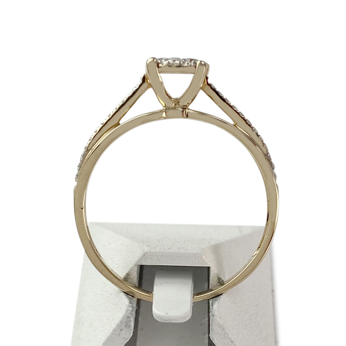 Bague d'occasion or 375 2 tons diamants - vue 3