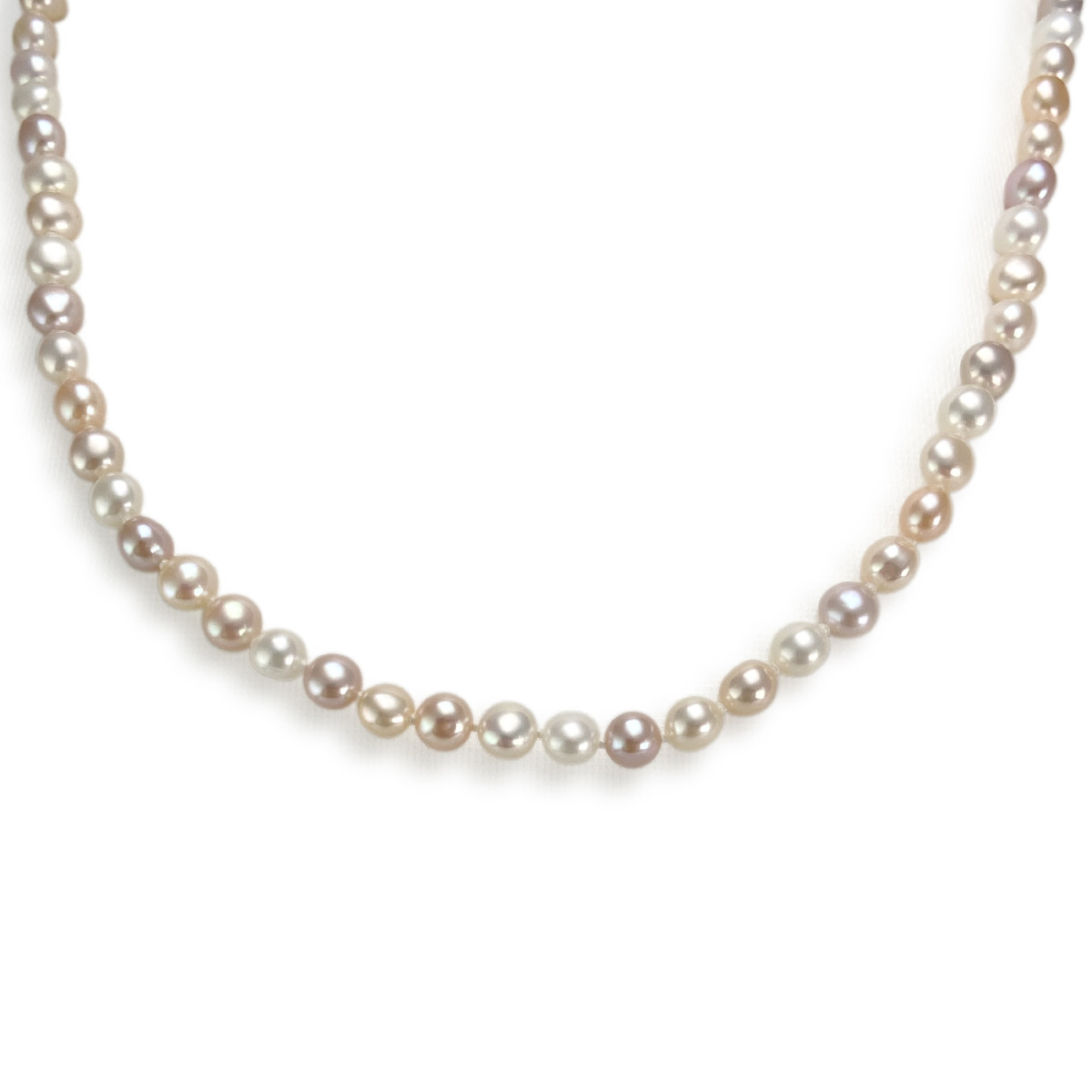Collier d'occasion or 750 jaune perles de culture 41,5 cm