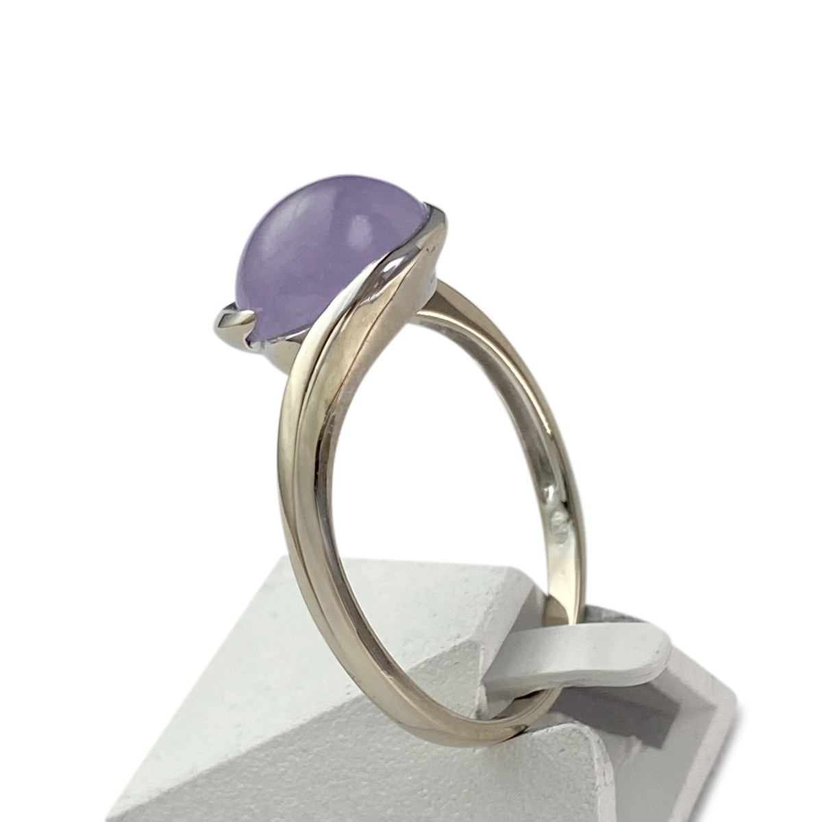 Bague d'occasion or 750 blanc jade - vue 2