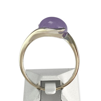 Tweedehands gouden 750 witte jade ring