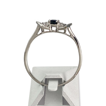 Second-hand gold 750 white sapphire diamond ring