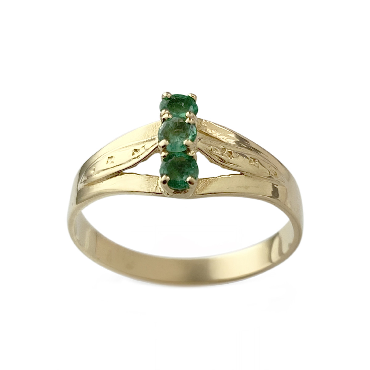 Bague d'occasion or 750 jaune émeraudes