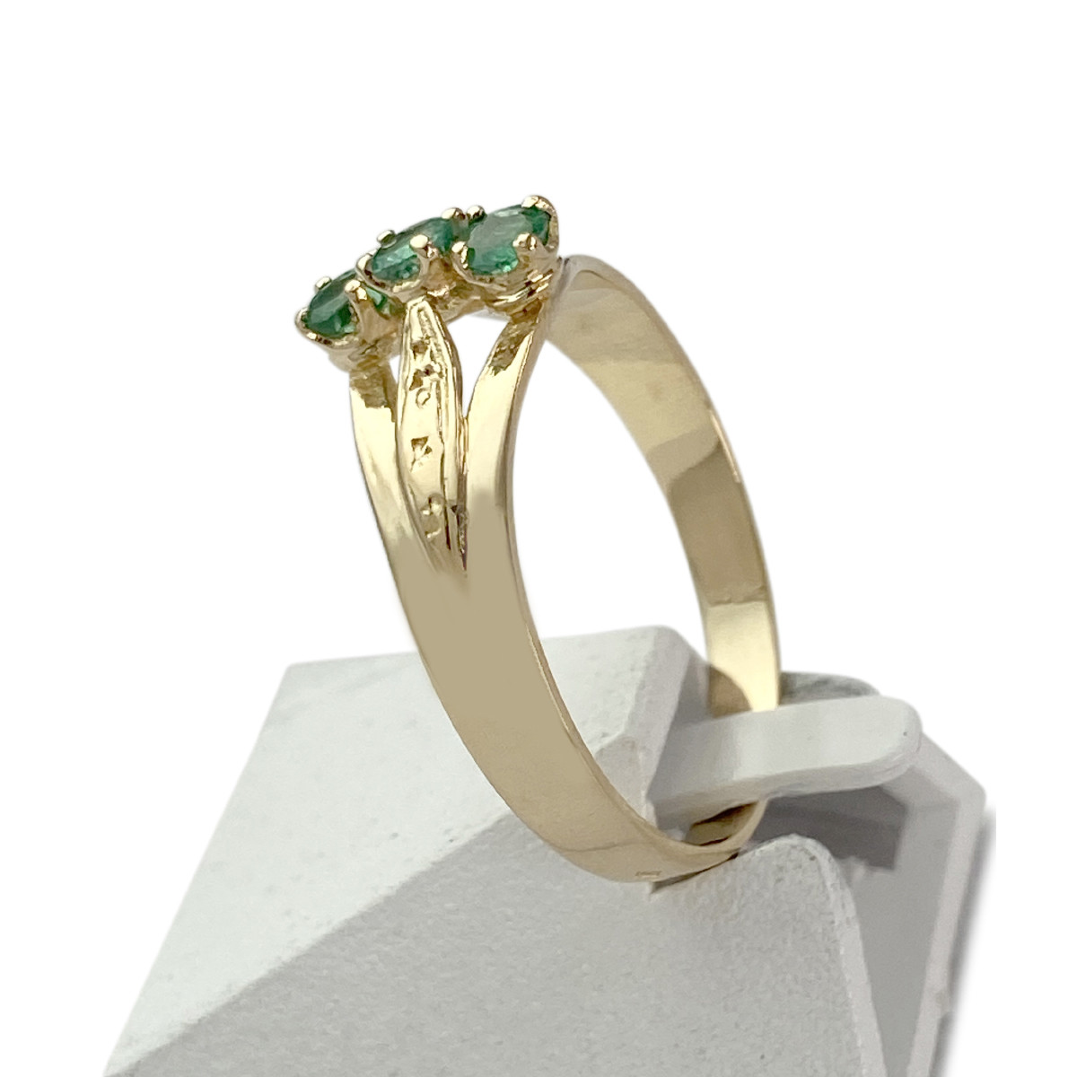 Bague d'occasion or 750 jaune émeraudes - vue 2