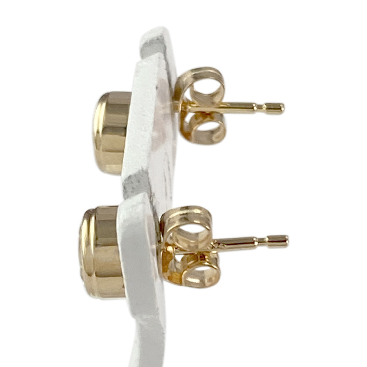 Boucles d'oreilles clous d'occasion or 750 jaune zirconias - vue 2
