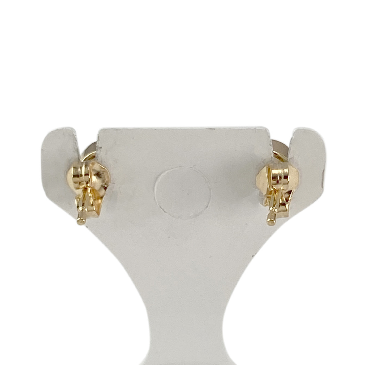 Boucles d'oreilles clous d'occasion or 750 jaune zirconias - vue 3