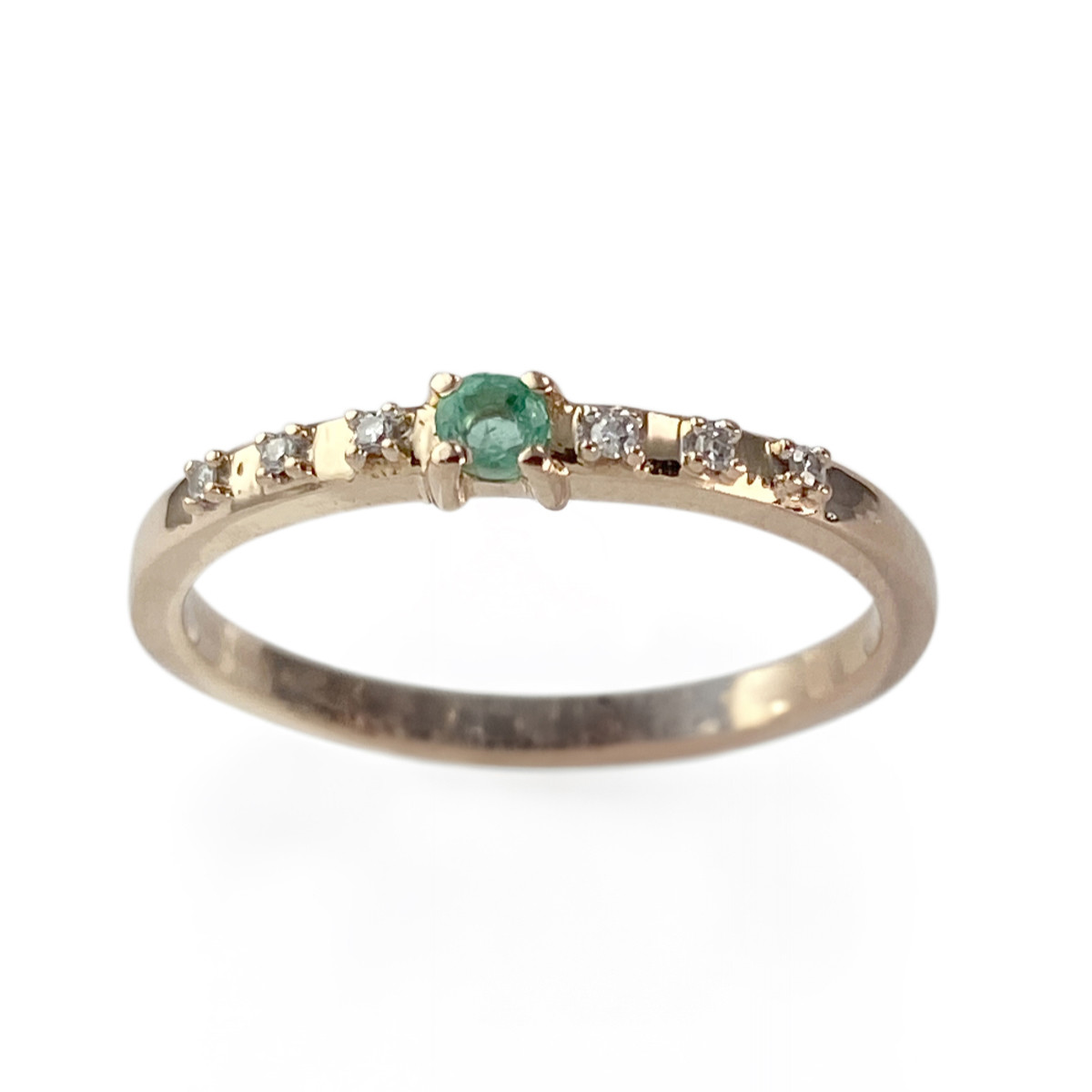 Bague mauboussin d'occasion or 750 rose émeraude diamants
