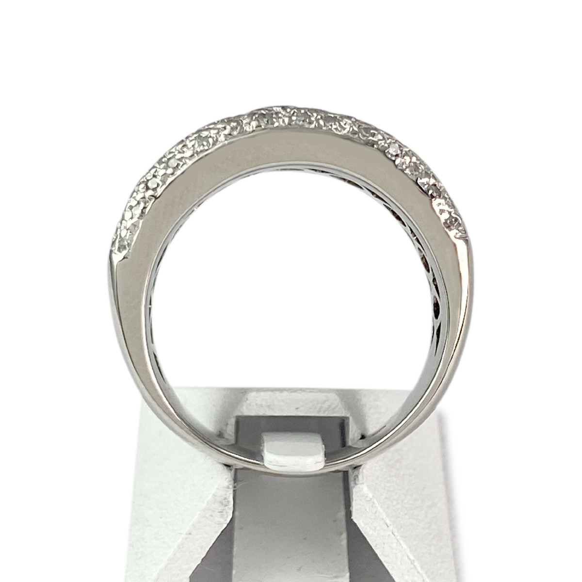 Bague d'occasion or 750 blanc saphirs diamants - vue 3