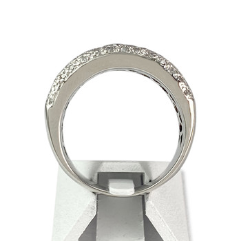 Second-hand gold 750 white sapphires diamonds ring