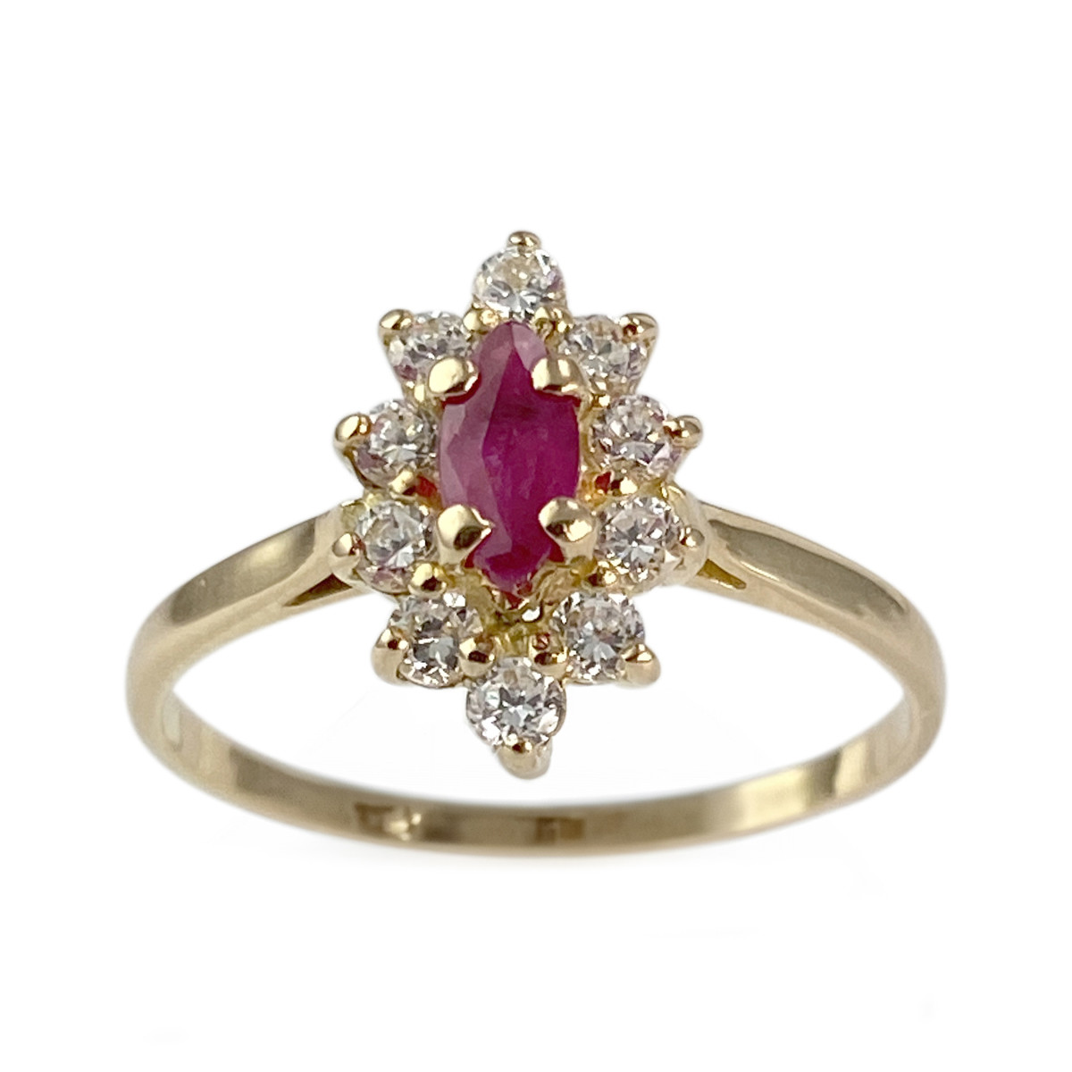 Bague d'occasion or 750 jaune rubis zirconias