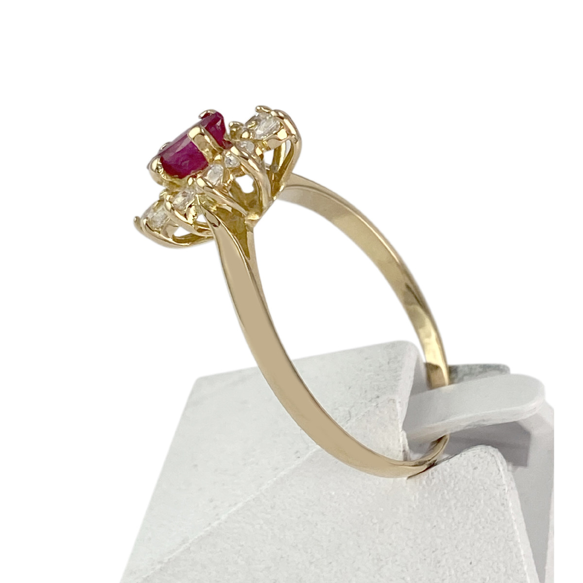 Bague d'occasion or 750 jaune rubis zirconias - vue 2