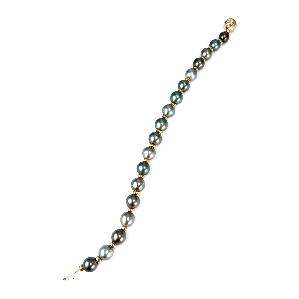 Bracelet d'occasion or 750 jaune perles de tahiti 20cm - vue 2