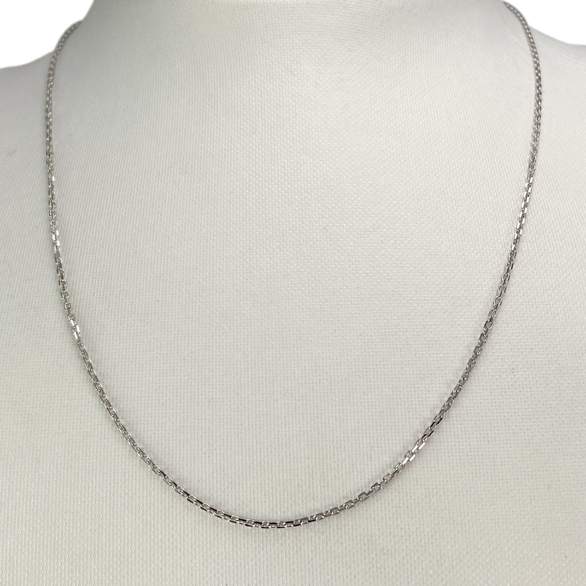 Chaîne d'occasion or 375 blanc maille forçat 45 cm - vue 2