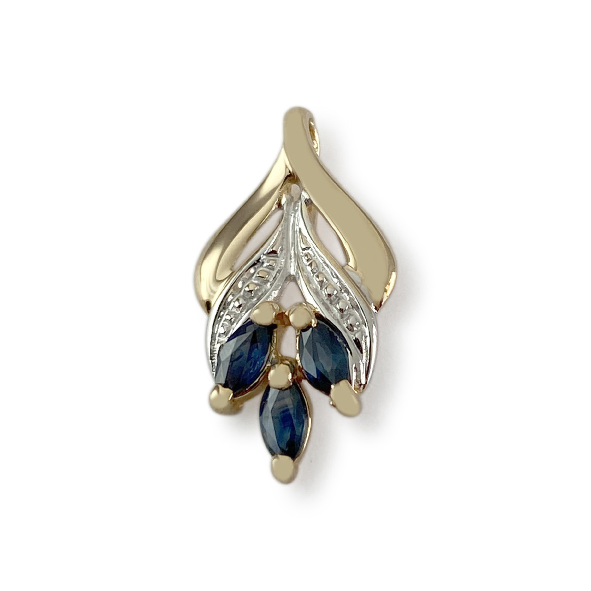Pendentif d'occasion or 750 2 tons saphirs