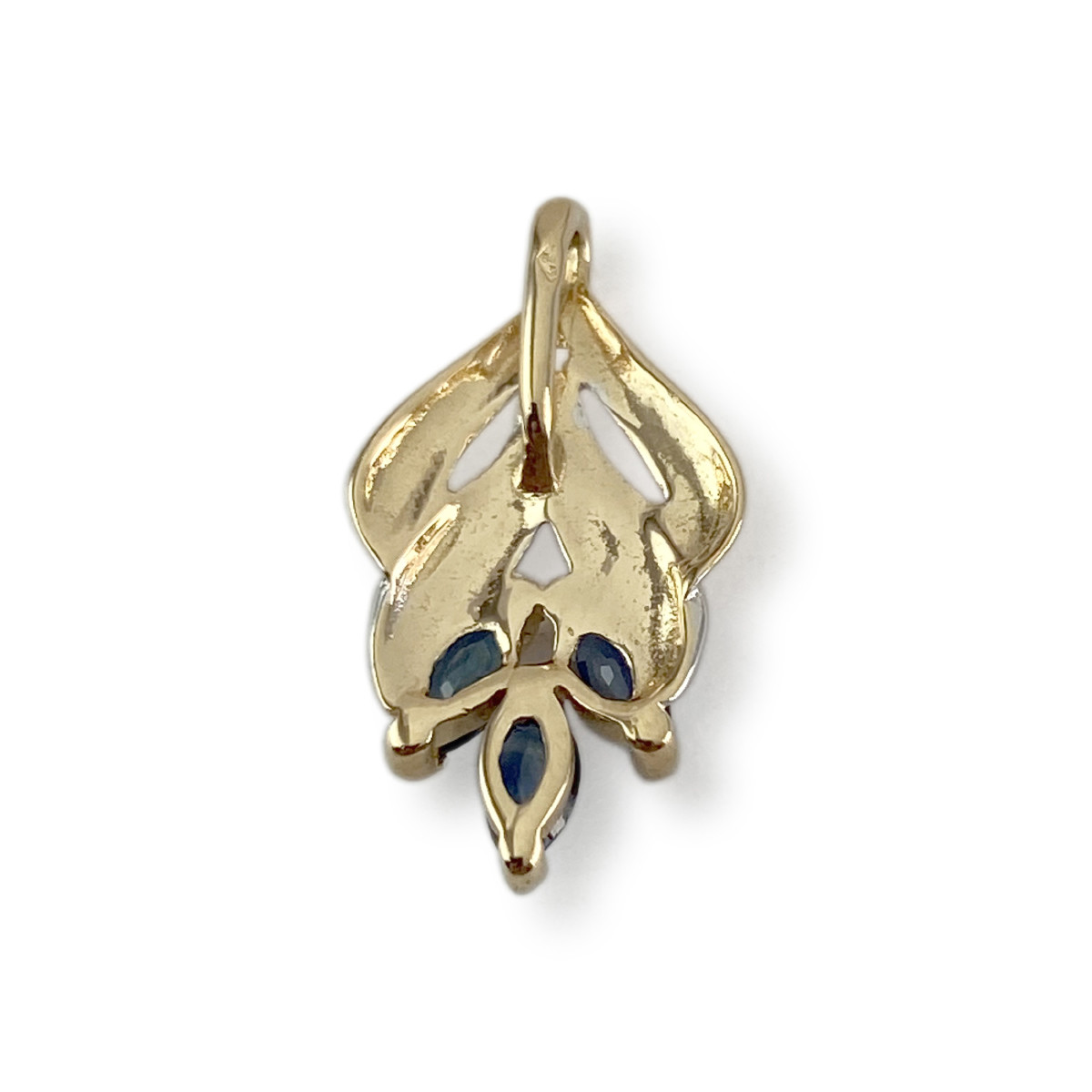 Pendentif d'occasion or 750 2 tons saphirs - vue 2