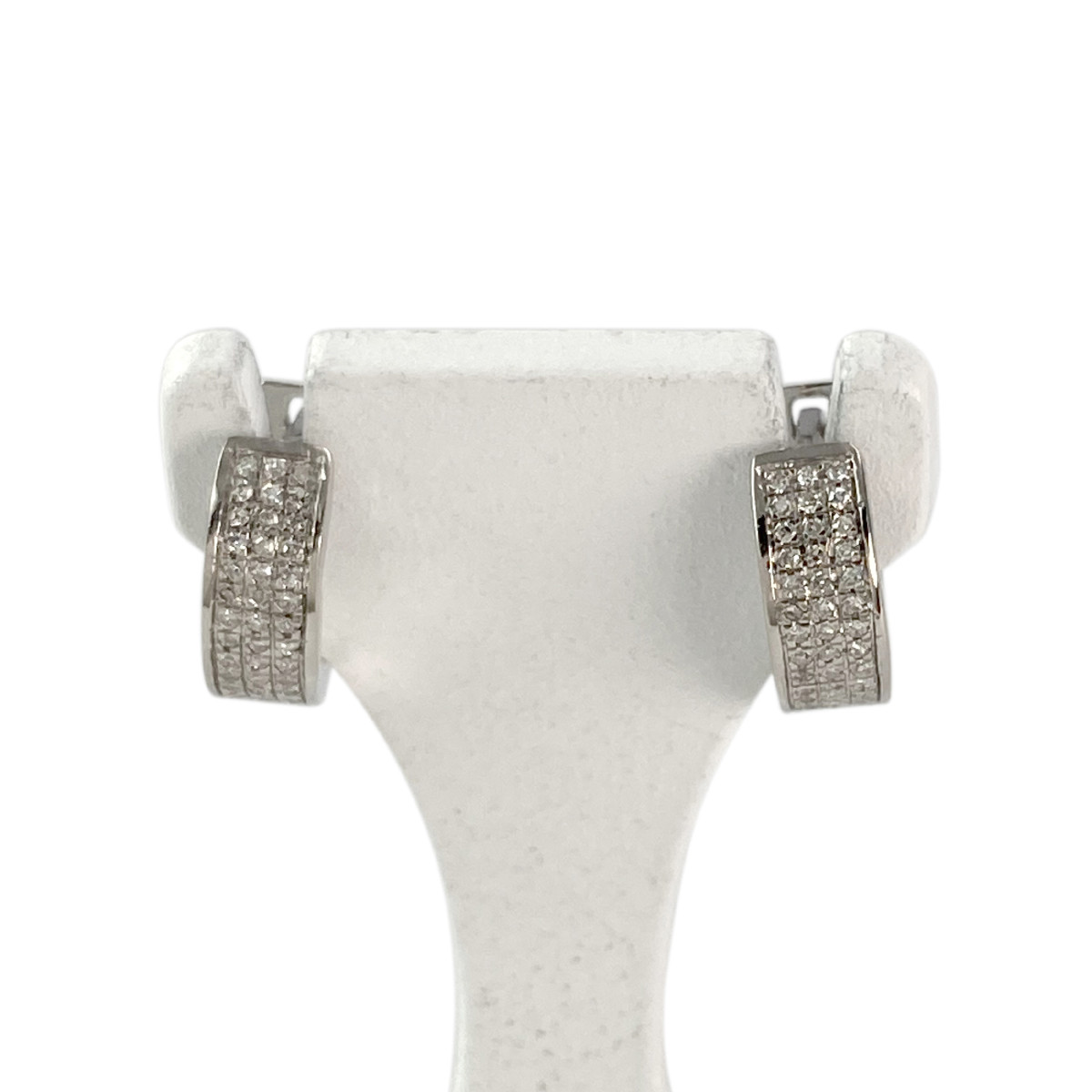 Créoles d'occasion or 375 diamants 11 mm