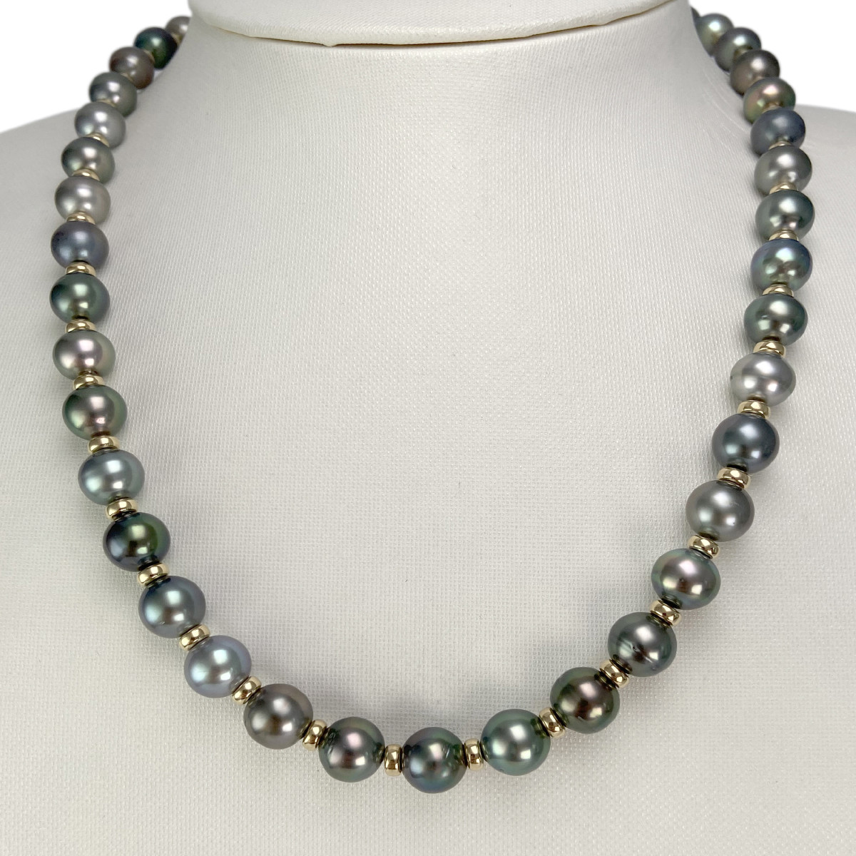 Collier d'occasion or 750 jaune en perles tahiti 45cm - vue 2