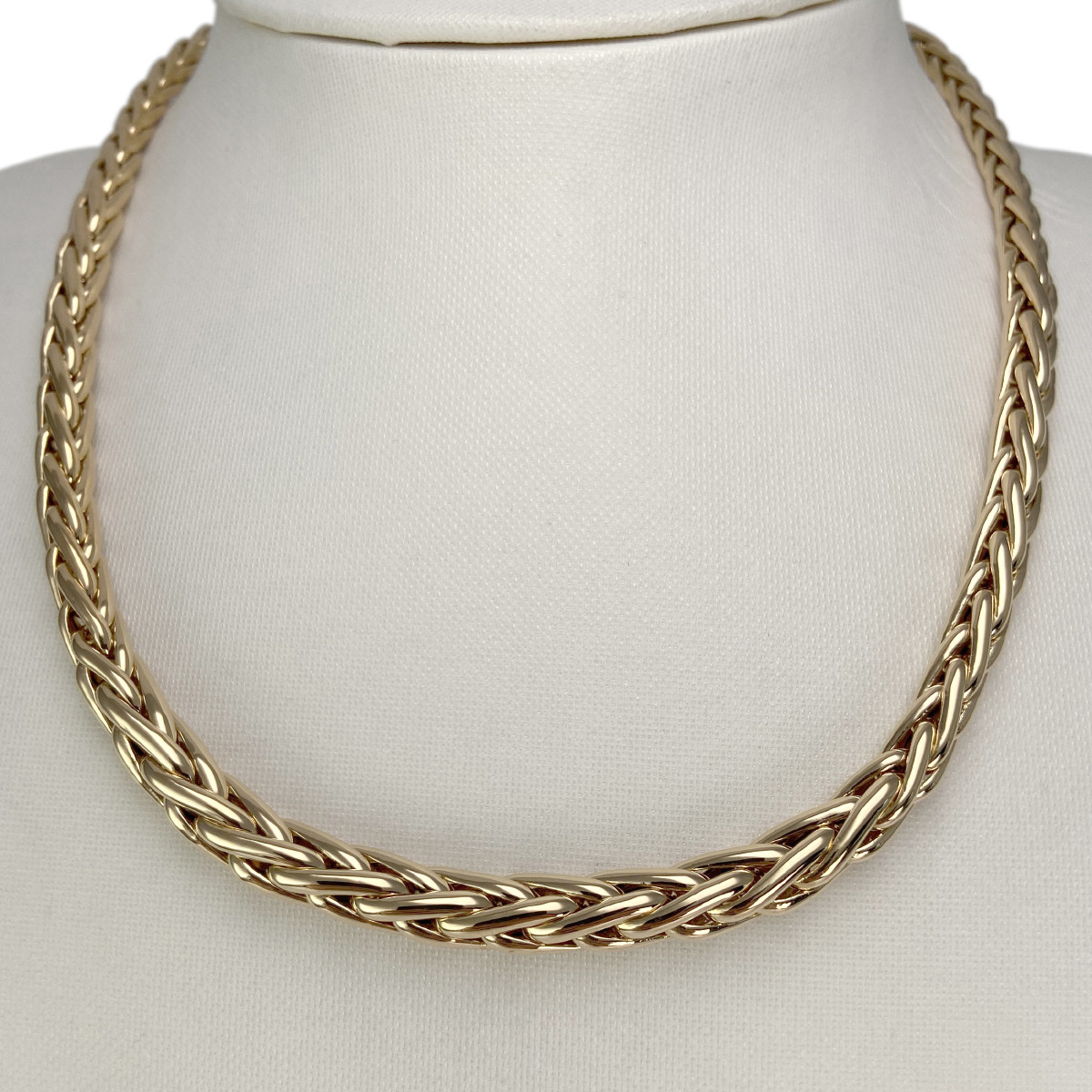 Collier en chute d'occasion or 750 jaune maille palmier 45 cm - vue 2