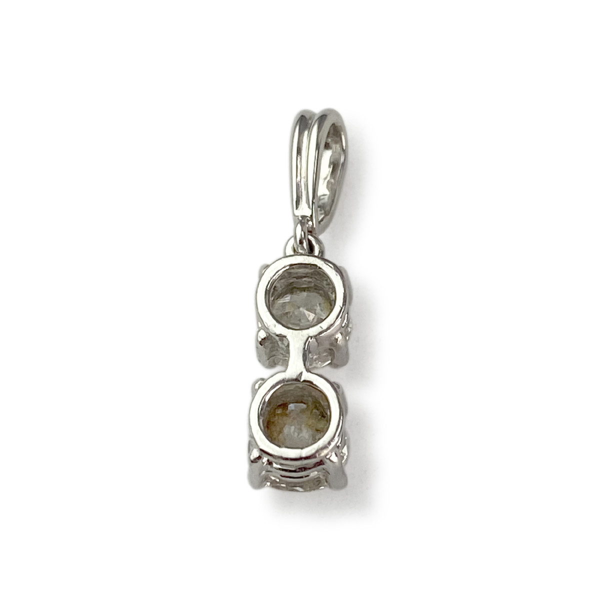 Pendentif d'occasion or 750 blanc diamants - vue 2