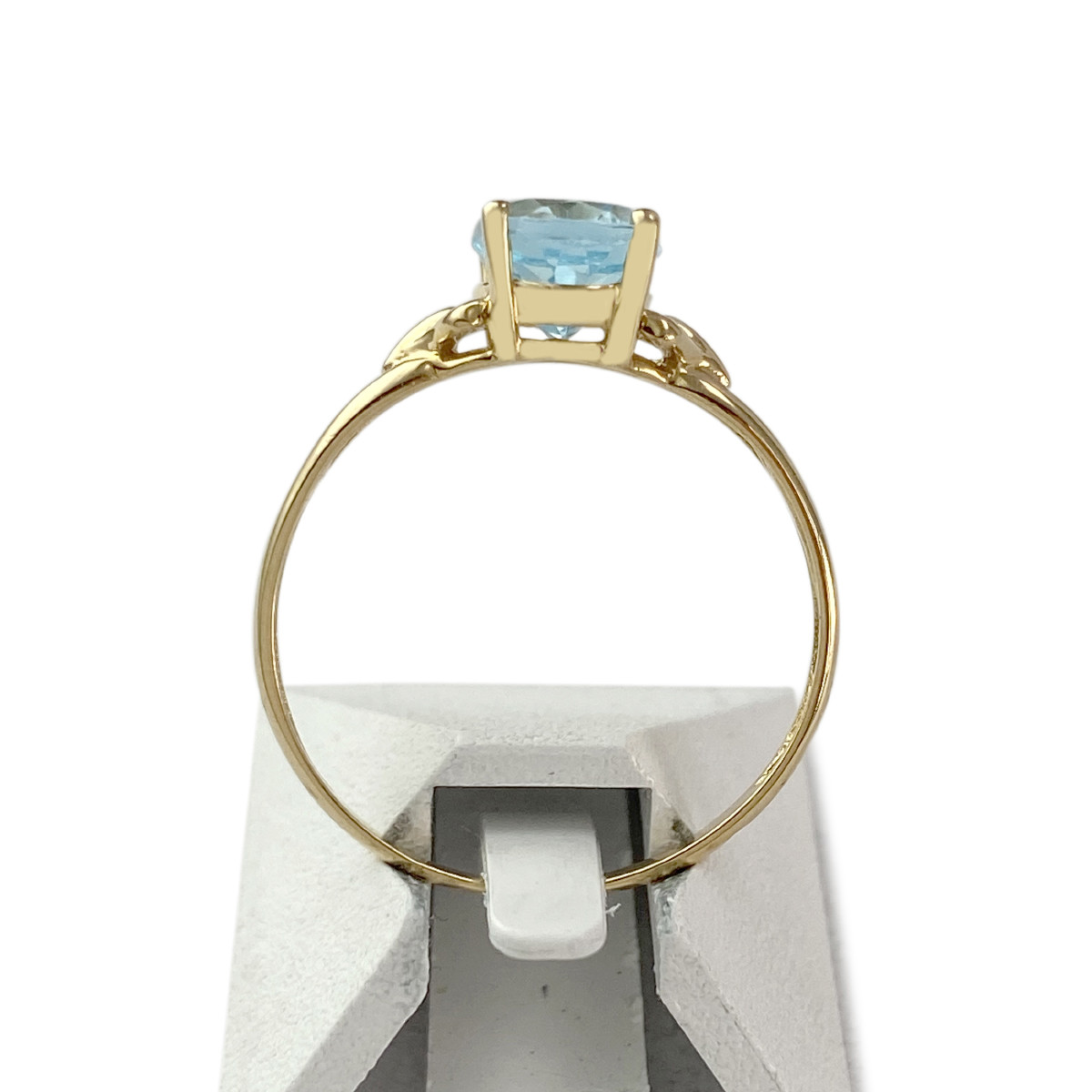 Bague d'occasion or 750 jaune topaze bleue traitée - vue 3