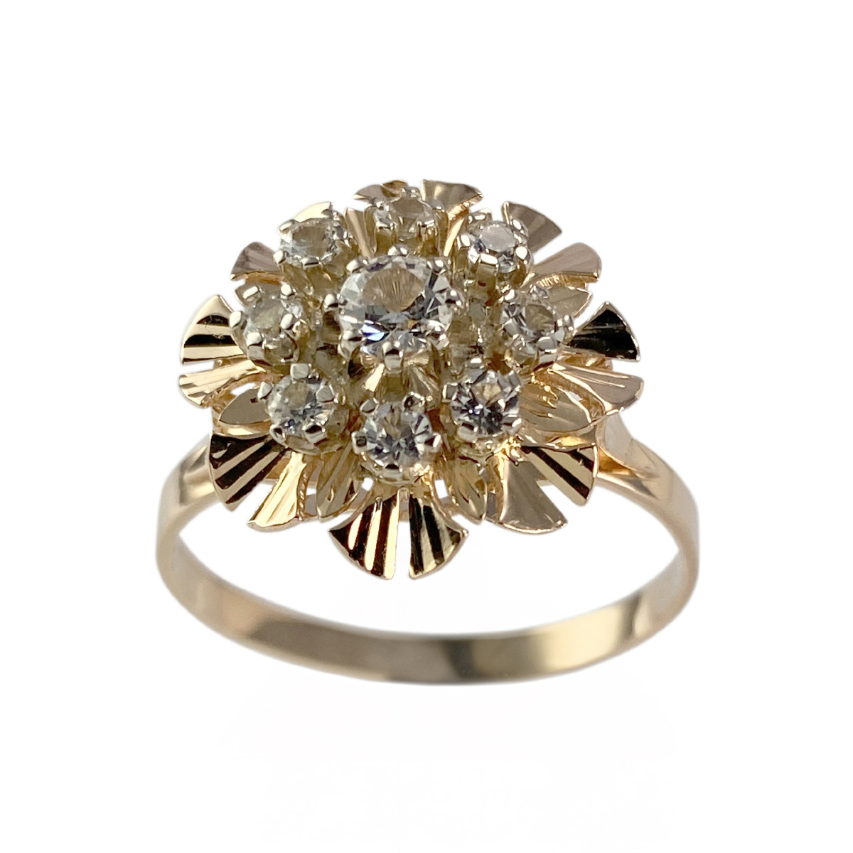 Bague d'occasion or 750 rose spinelles synthétiques