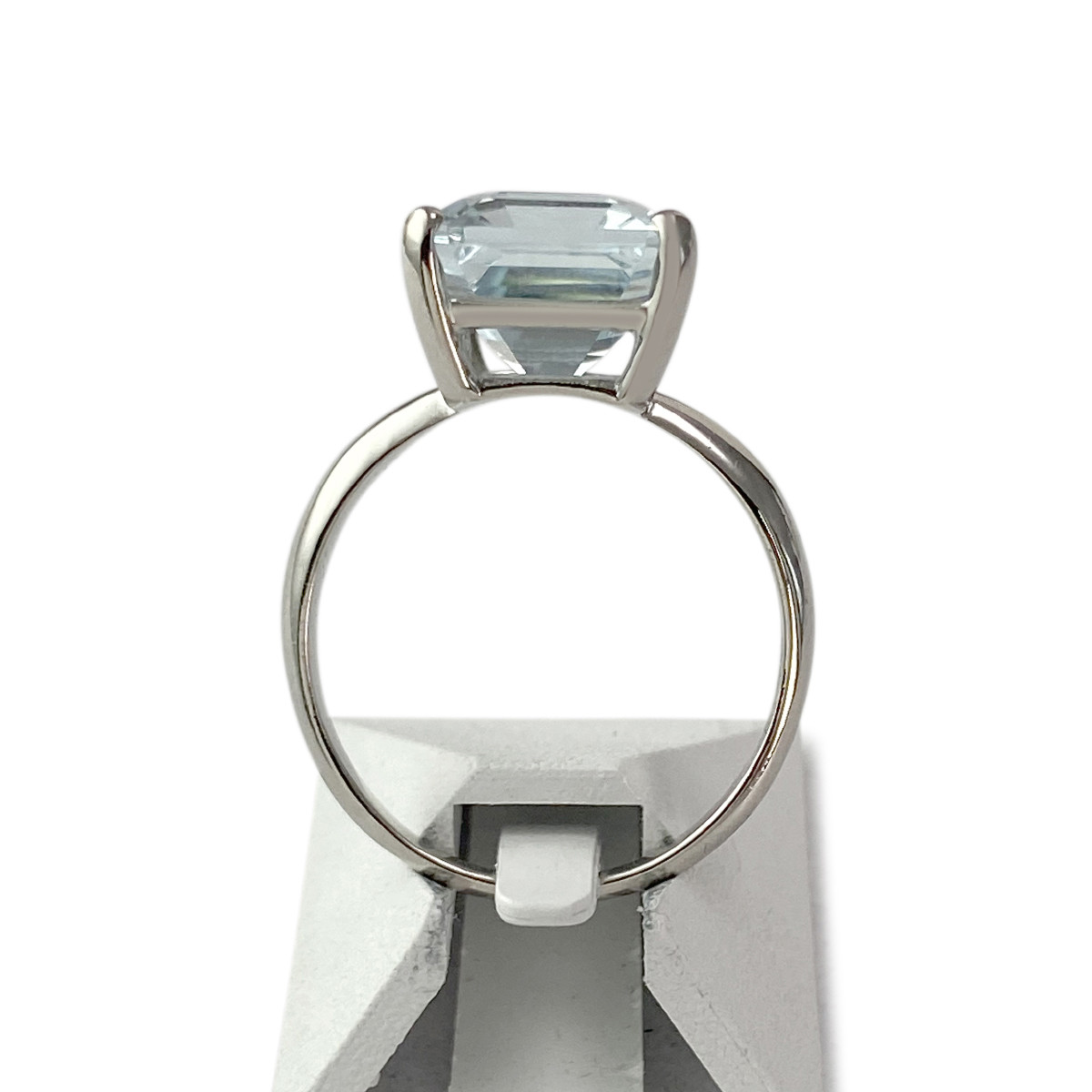 Bague d'occasion or 750 blanc aigue marine - vue 3
