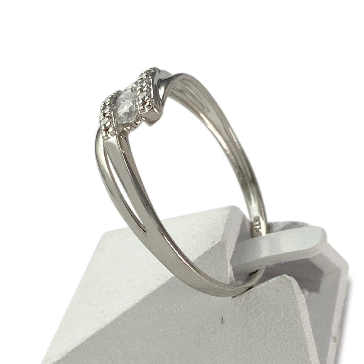 Bague d'occasion or 375 blanc zirconias - vue 2