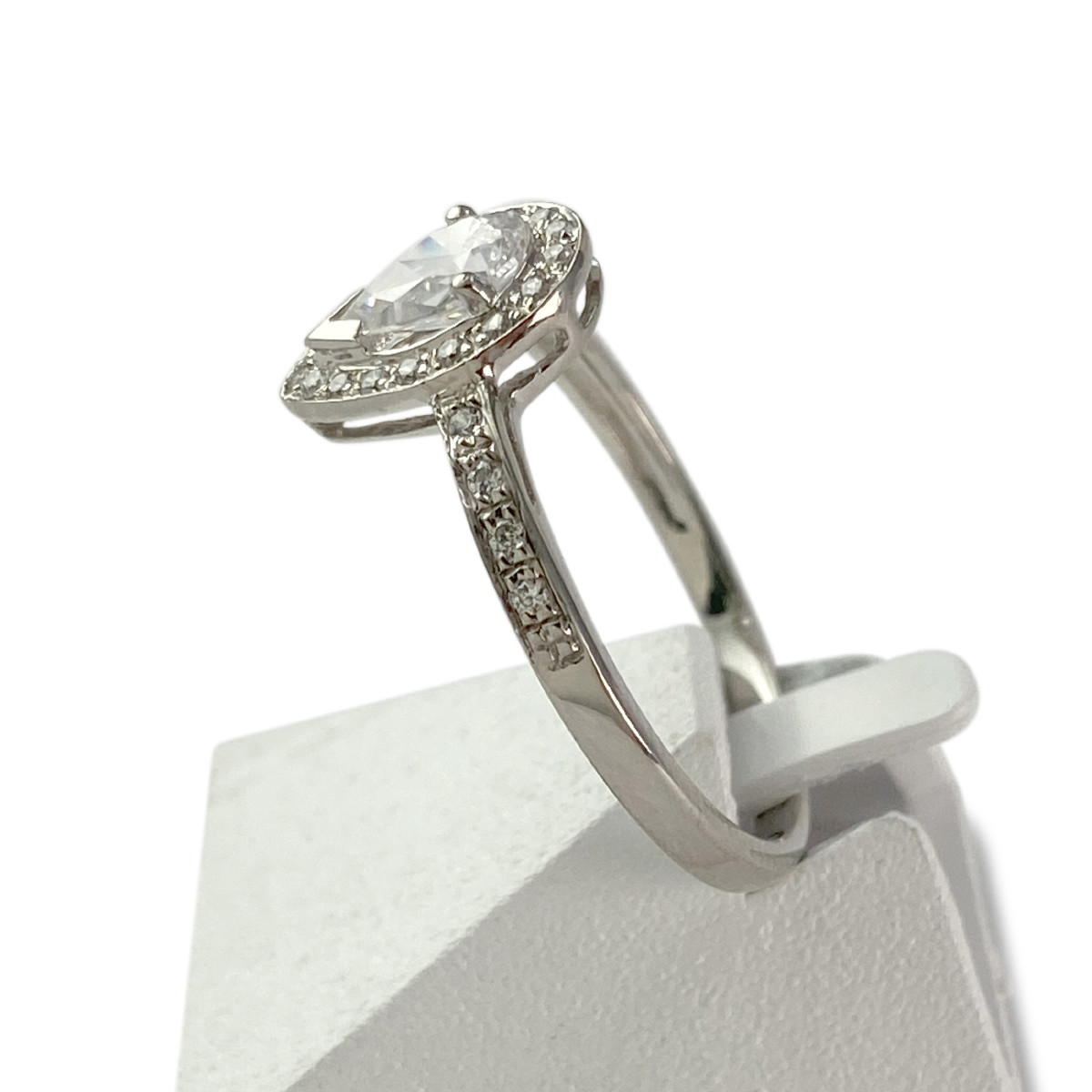 Bague d'occasion or 375 blanc zirconias - vue 2