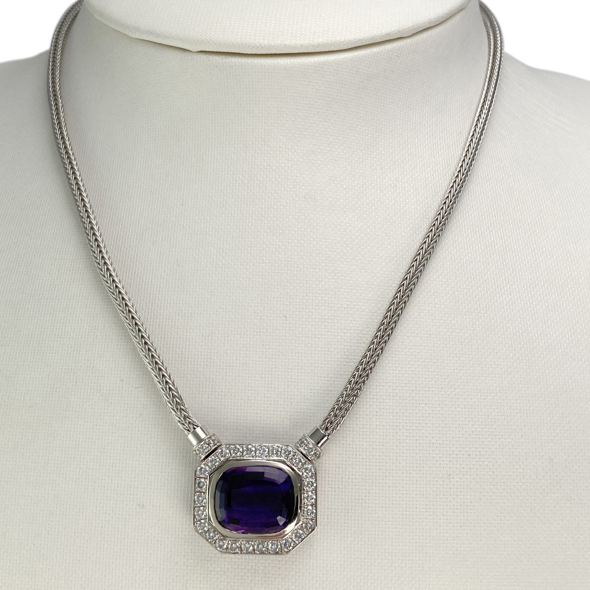 Collier d'occasion or 585 blanc maille fantaisie 39 cm - vue 2