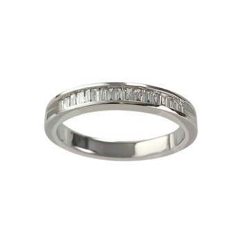 Bague demi tour d'occasion or 750 blanc diamants