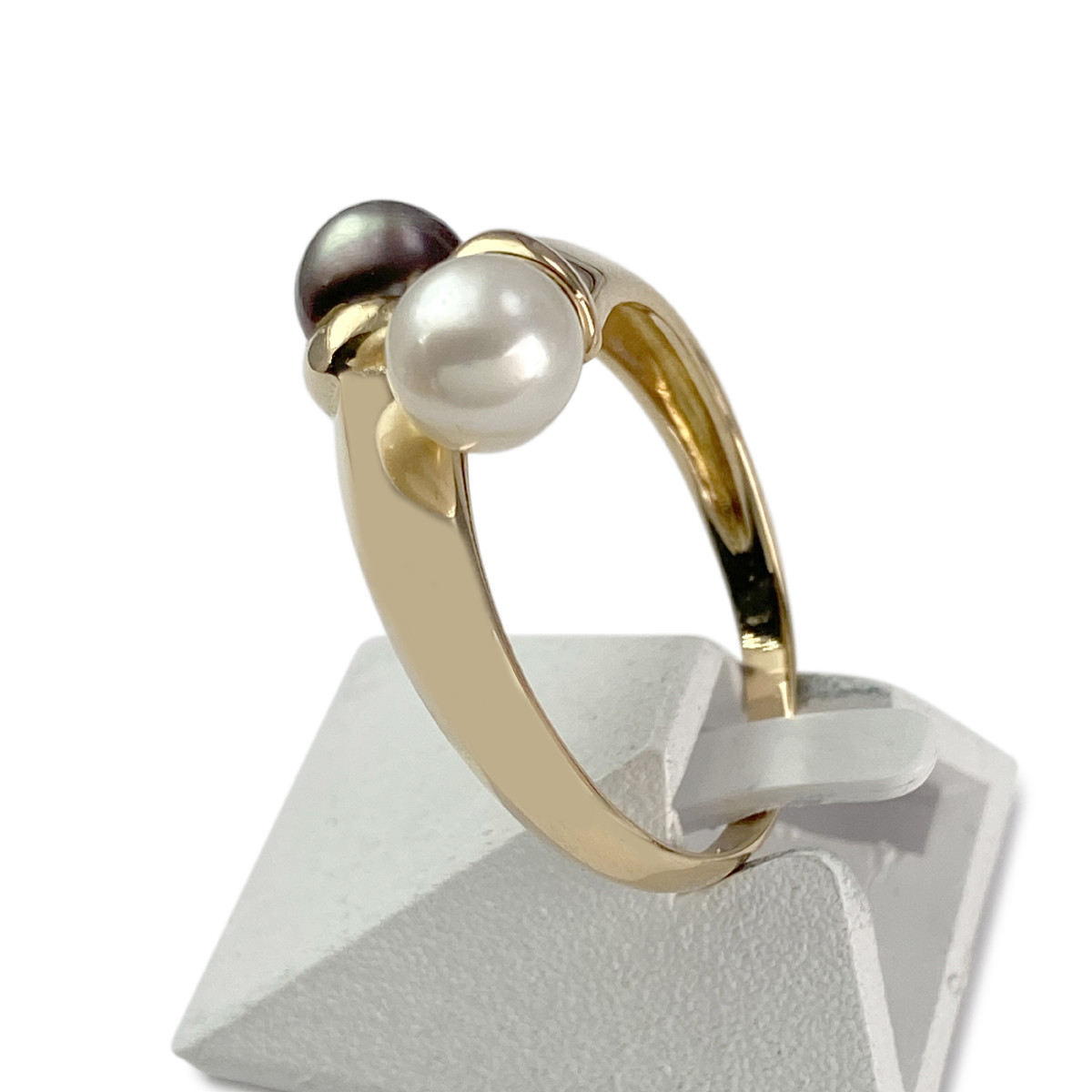 Bague d'occasion or 750 jaune perles de culture - vue 2