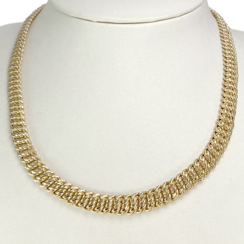 Collier en chute d'occasion or 750 jaune maille américaine 45 cm