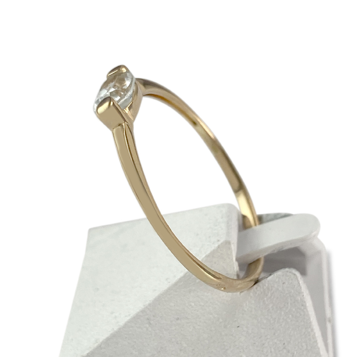 Bague d'occasion or 750 jaune aigue marine - vue 2