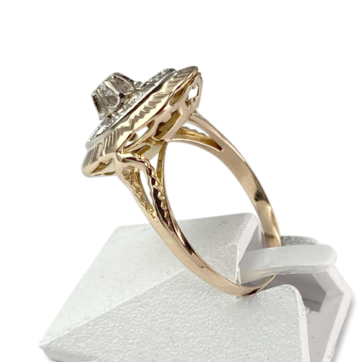Bague d'occasion 2 ors 750 diamants - vue 2