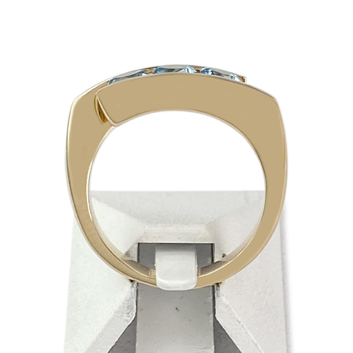 Bague d'occasion or 750 jaune topazes bleues traitées - vue 3