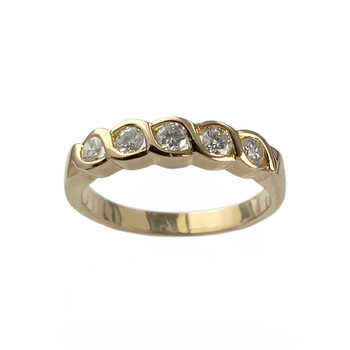 Second-hand gold ring 750 yellow diamonds
