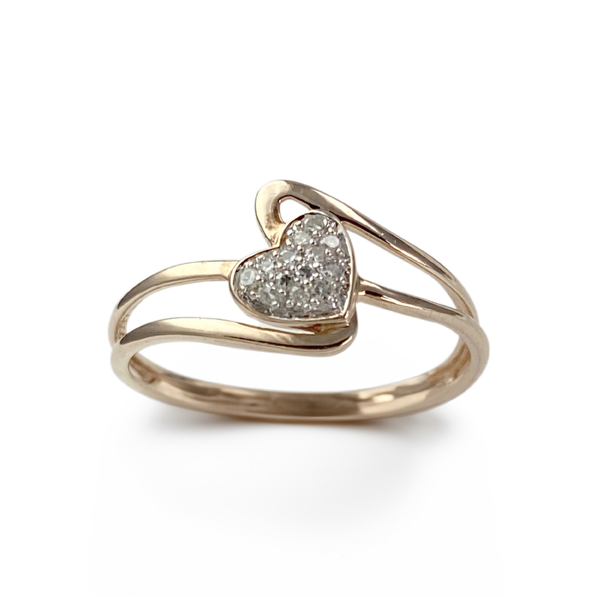 Bague d'occasion or 375 2 tons diamants