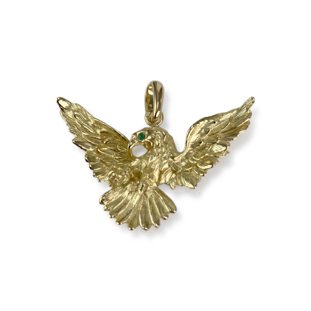 Pendentif aigle d'occasion or 750 jaune émeraude