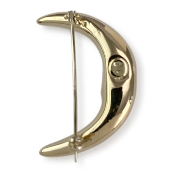 Second-hand moon brooch in 750 yellow gold