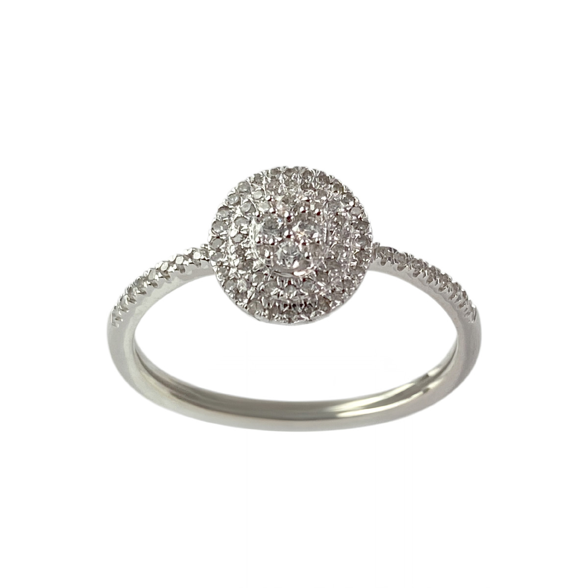Bague d'occasion or 375 blanc diamants