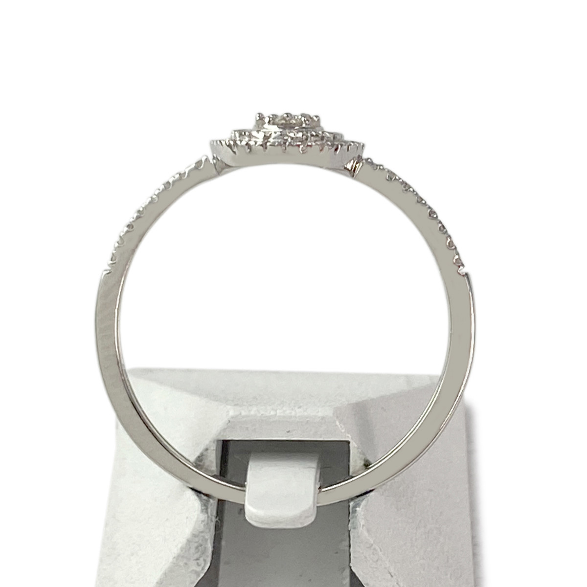 Bague d'occasion or 375 blanc diamants - vue 3