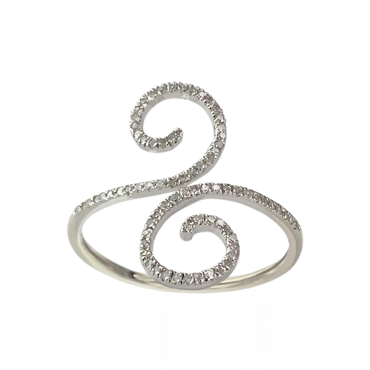 Bague d'occasion or 375 blanc diamants