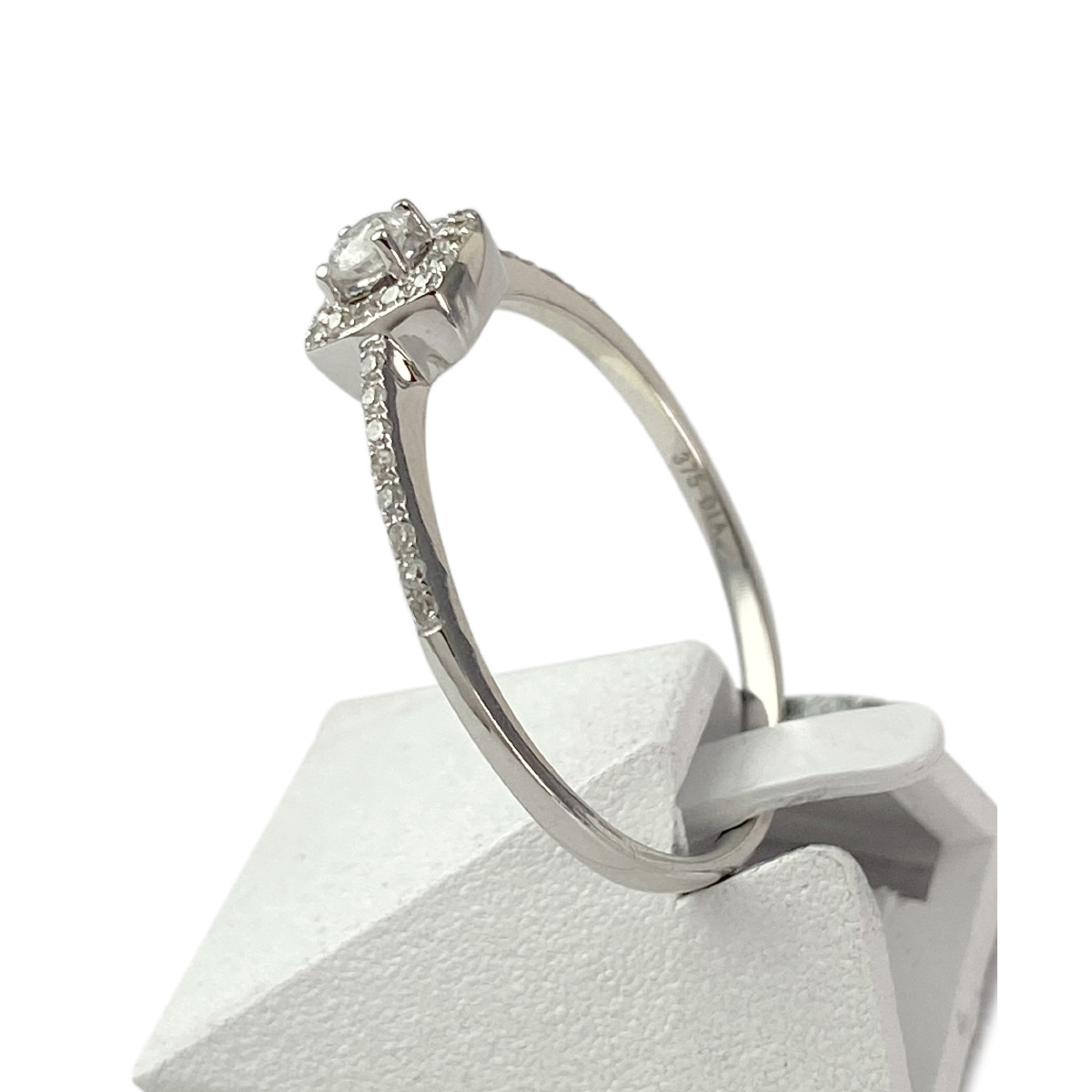 Bague d'occasion or 375 blanc diamants - vue 2