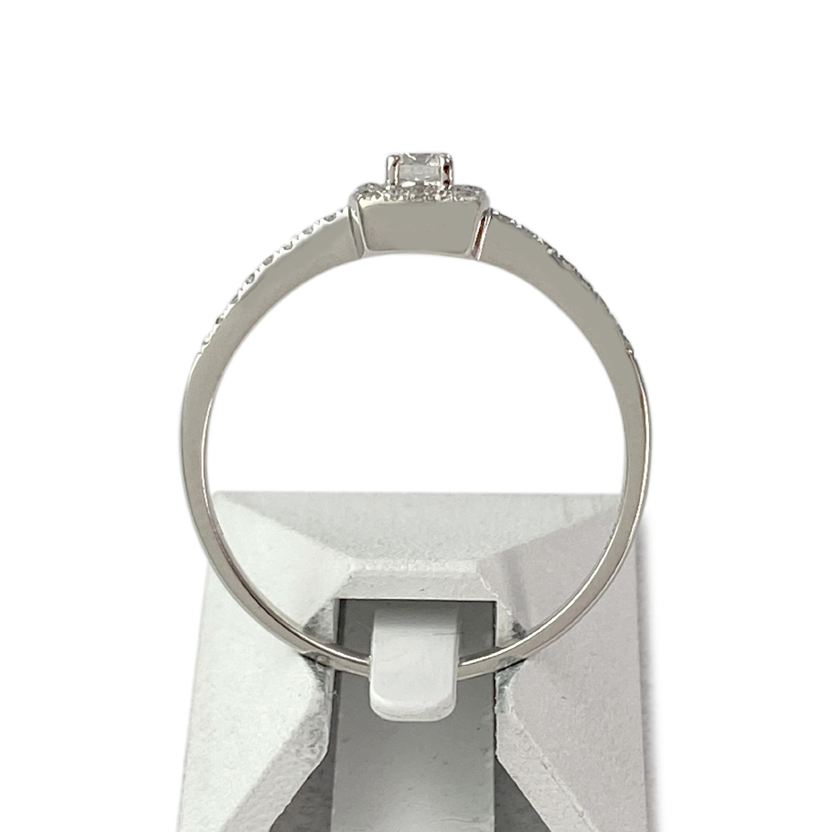 Bague d'occasion or 375 blanc diamants - vue 3